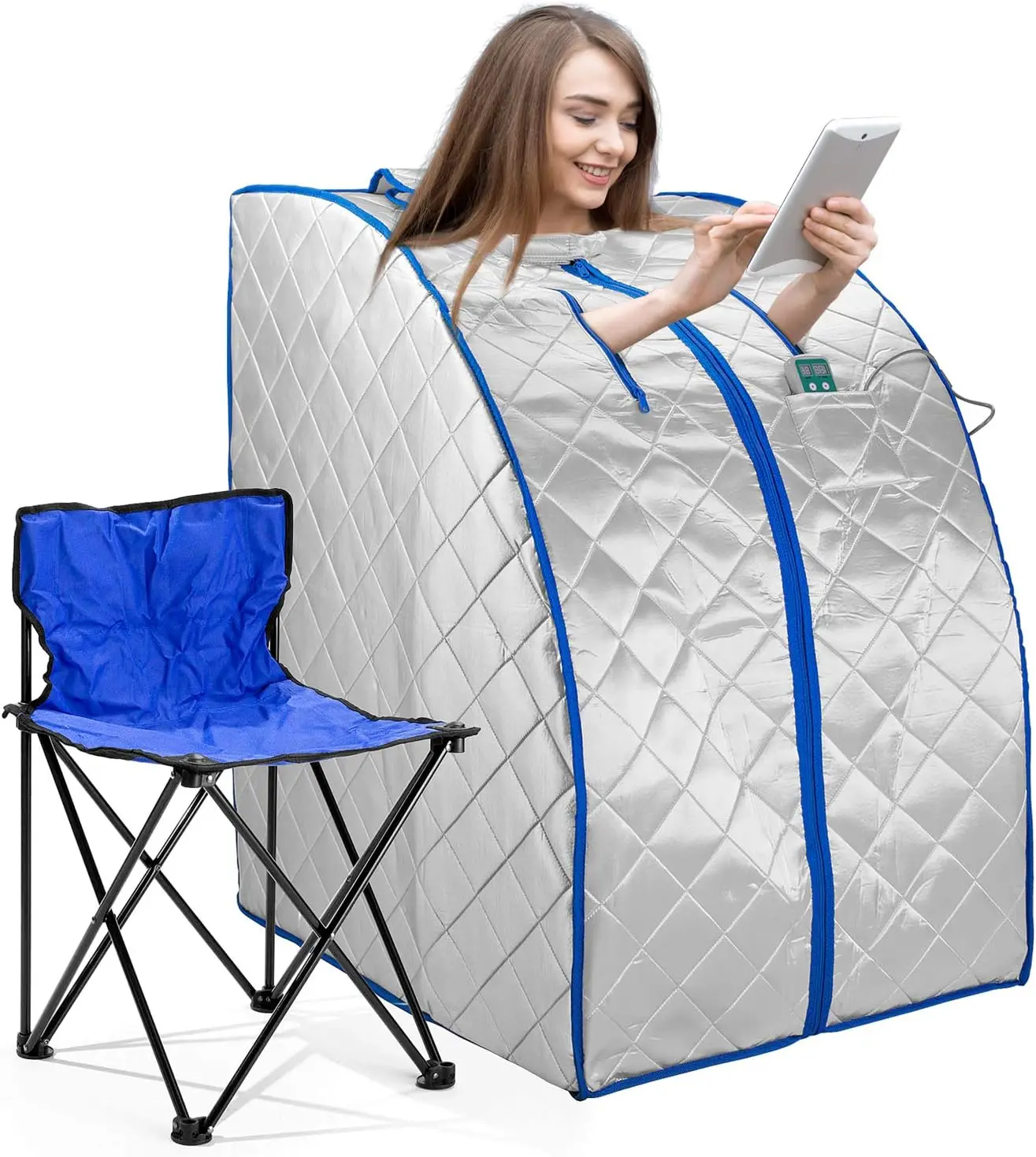 Portable Infrared Sauna with Chair, Heats in 5 Mins, Negative Ions, Timer, Foot Pad
Portable Infrared Sauna with Chair, Heats in 5 Mins, Negative Ions, Timer, Foot Pad