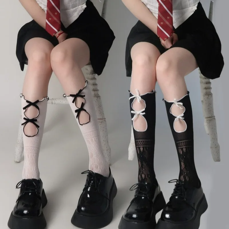 Double Velvet Bowknot Socks Hollow Sexy Mesh Pleated Lace Ruffle Lolita JK Black White Breathable Women Thin Calf Stocking
Double Velvet Bowknot Socks Hollow Sexy Mesh Pleated Lace Ruffle Lolita JK Black White Breathable Women Thin Calf Stocking