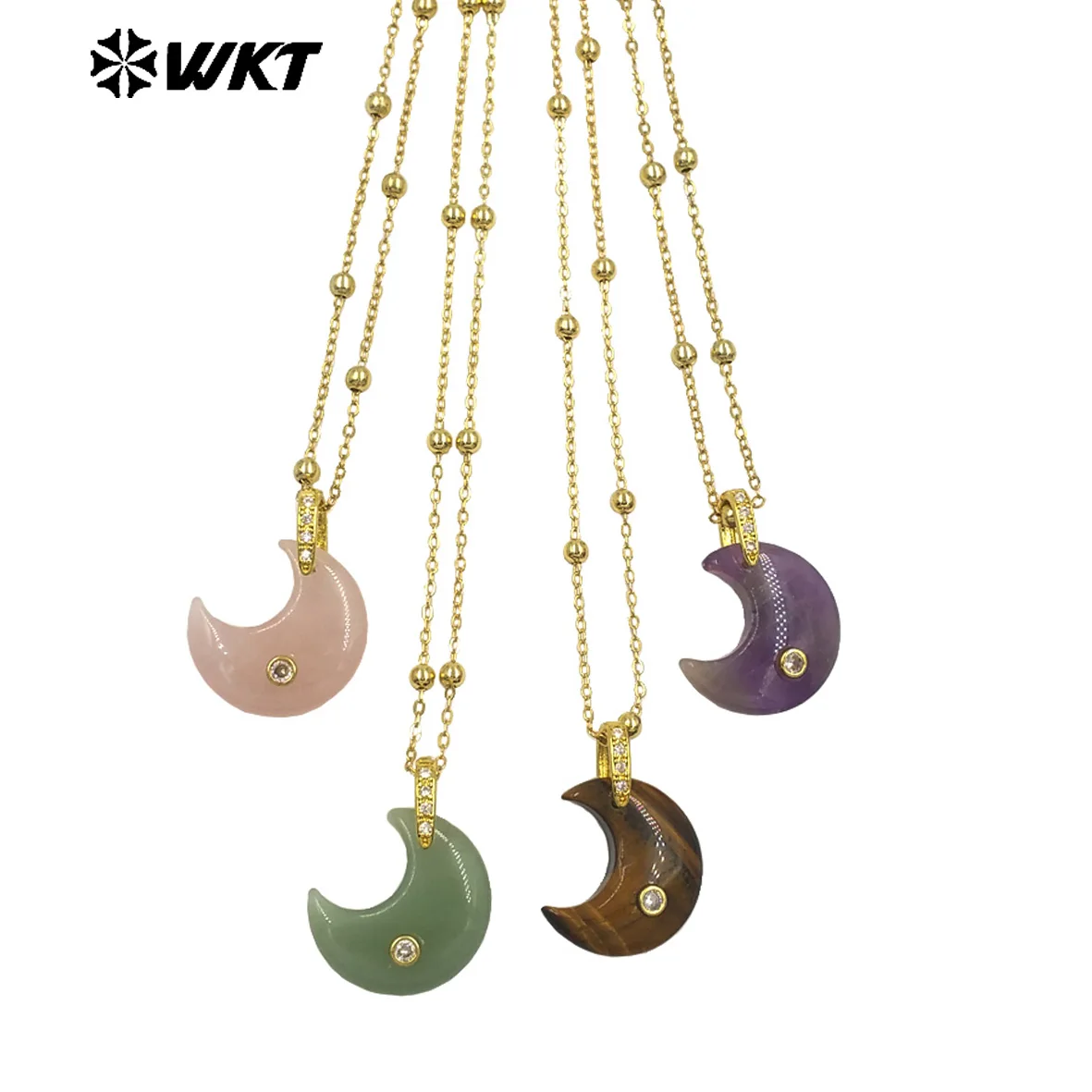 WT-N1530 Suitable Delicate Gemstone Micropave 18inch Moon Shape Necklace With 18k Real Gold Plated For Women Jewelry
WT-N1530 Suitable Delicate Gemstone Micropave 18inch Moon Shape Necklace With 18k Real Gold Plated For Women Jewelry