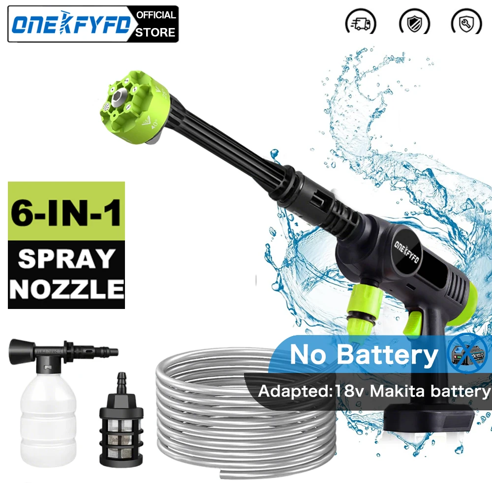 40Bar Electric High Pressure Washer Spray Cleaner Water Gun 6-In-1 Wireless Car Washing Tool for Makita 18v Battery
40Bar Electric High Pressure Washer Spray Cleaner Water Gun 6-In-1 Wireless Car Washing Tool for Makita 18v Battery