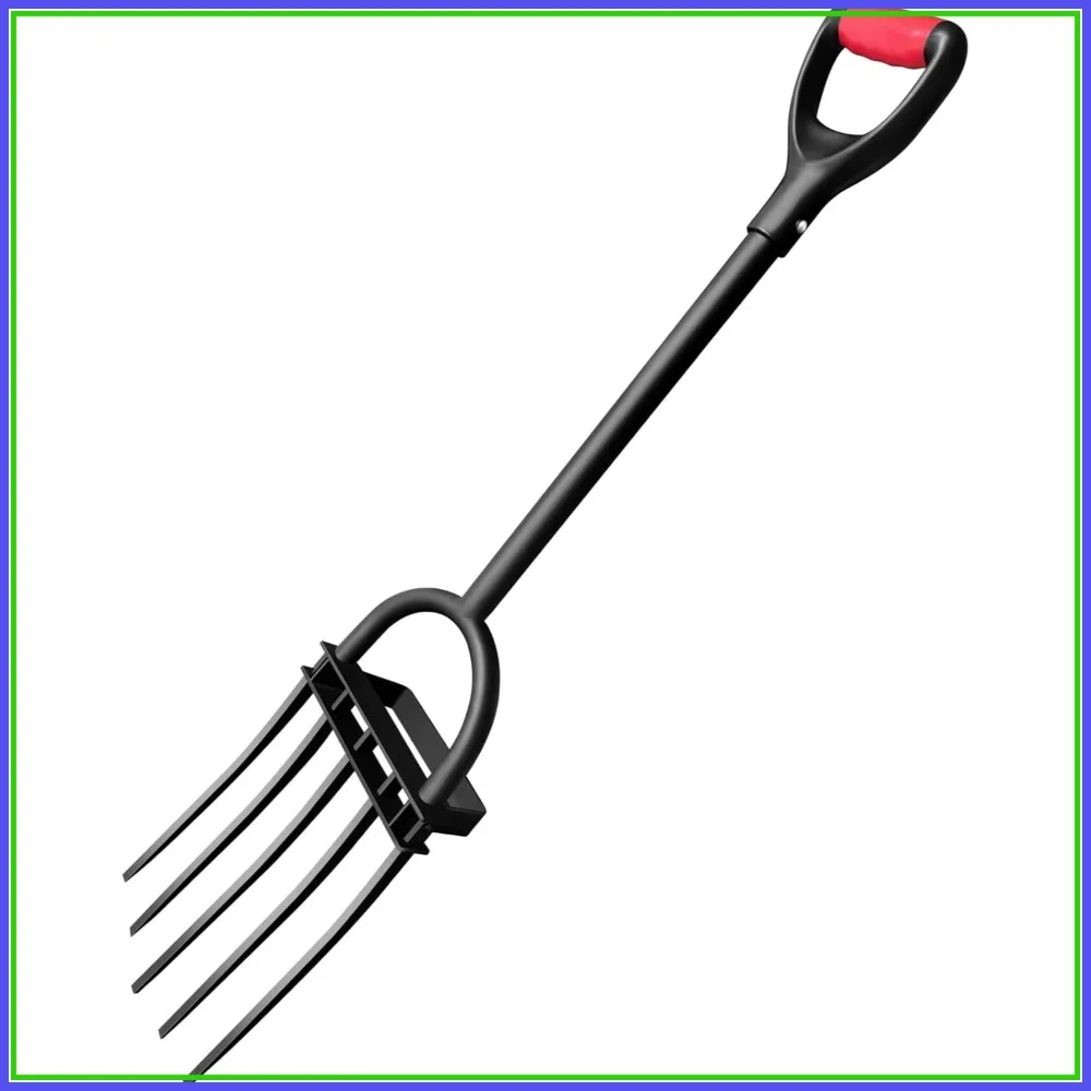 45-Inch Garden Fork with 5 Tines for Digging, Composting, and Cultivating Soil
45-Inch Garden Fork with 5 Tines for Digging, Composting, and Cultivating Soil