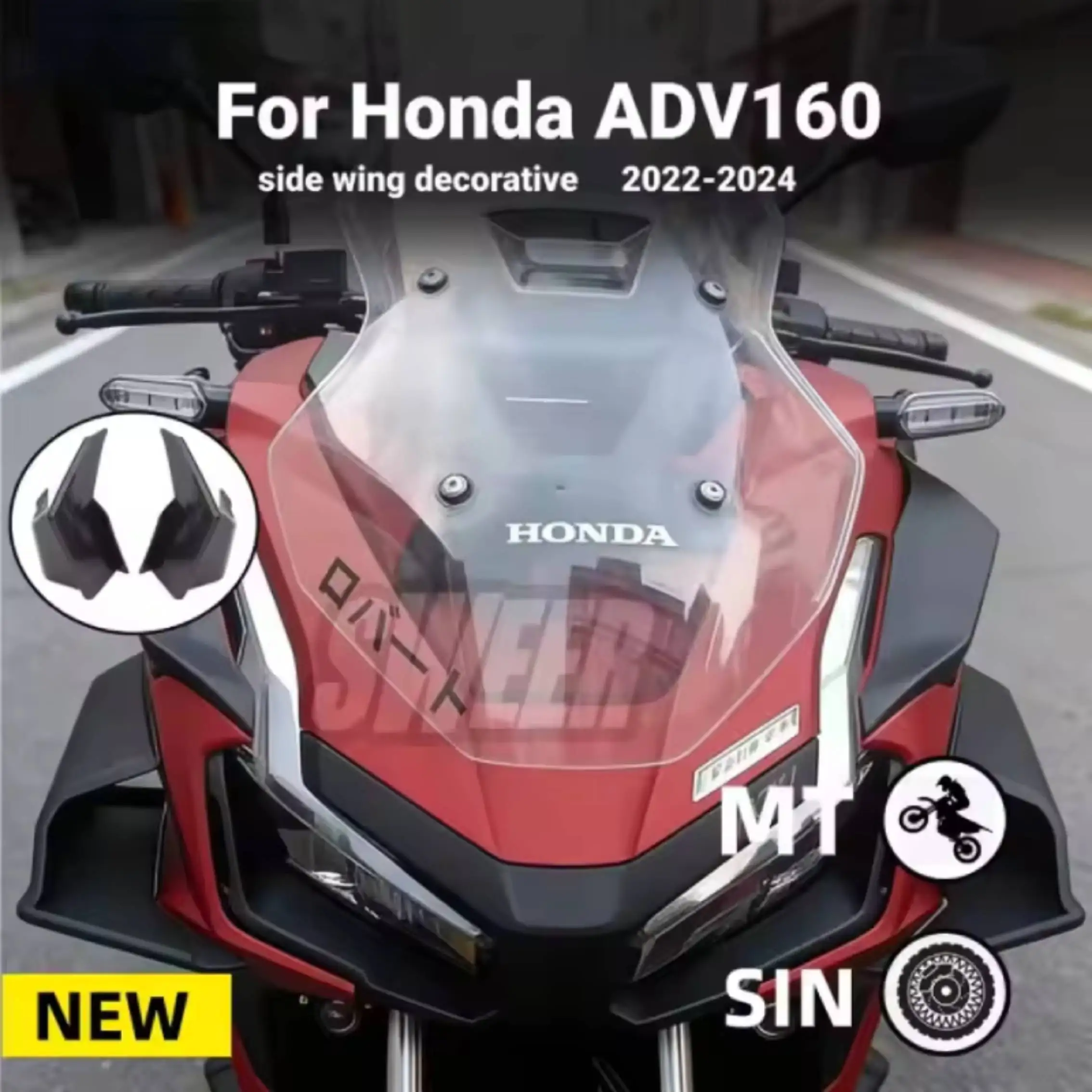 A pair For Honda ADV160 Motorcycle Side Winglet Wind Fin Spoiler Front Fairing Protector Cover fixed wing side panel guide cover
A pair For Honda ADV160 Motorcycle Side Winglet Wind Fin Spoiler Front Fairing Protector Cover fixed wing side panel guide cover