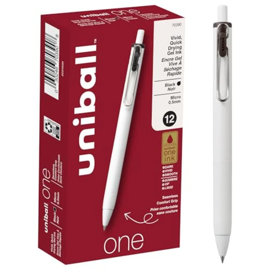 uniball one Retractable Gel Pens, Point 0.5mm,Ink, 12 Pack
uniball one Retractable Gel Pens, Point 0.5mm,Ink, 12 Pack