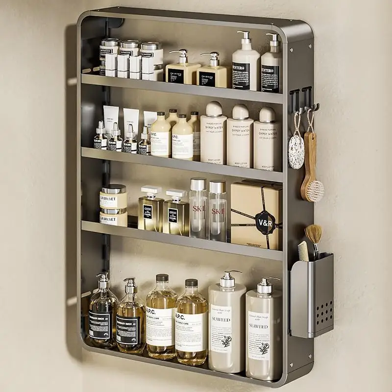 German bathroom space aluminum non-punching cosmetic rack bathroom wall-mounted multi-layer washing and storage rack
German bathroom space aluminum non-punching cosmetic rack bathroom wall-mounted multi-layer washing and storage rack