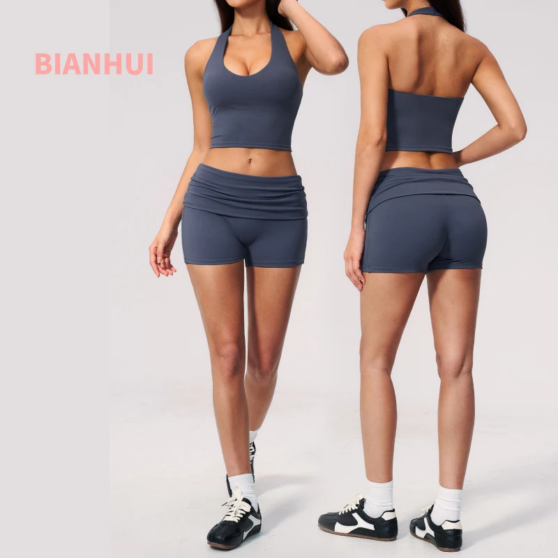 Yoga Bra High Waist Workout Athletic Wear V Cross-neck Halter Sports Tank Top With Chest Pads Fitness Clothes Shorts Sports Set
Yoga Bra High Waist Workout Athletic Wear V Cross-neck Halter Sports Tank Top With Chest Pads Fitness Clothes Shorts Sports Set