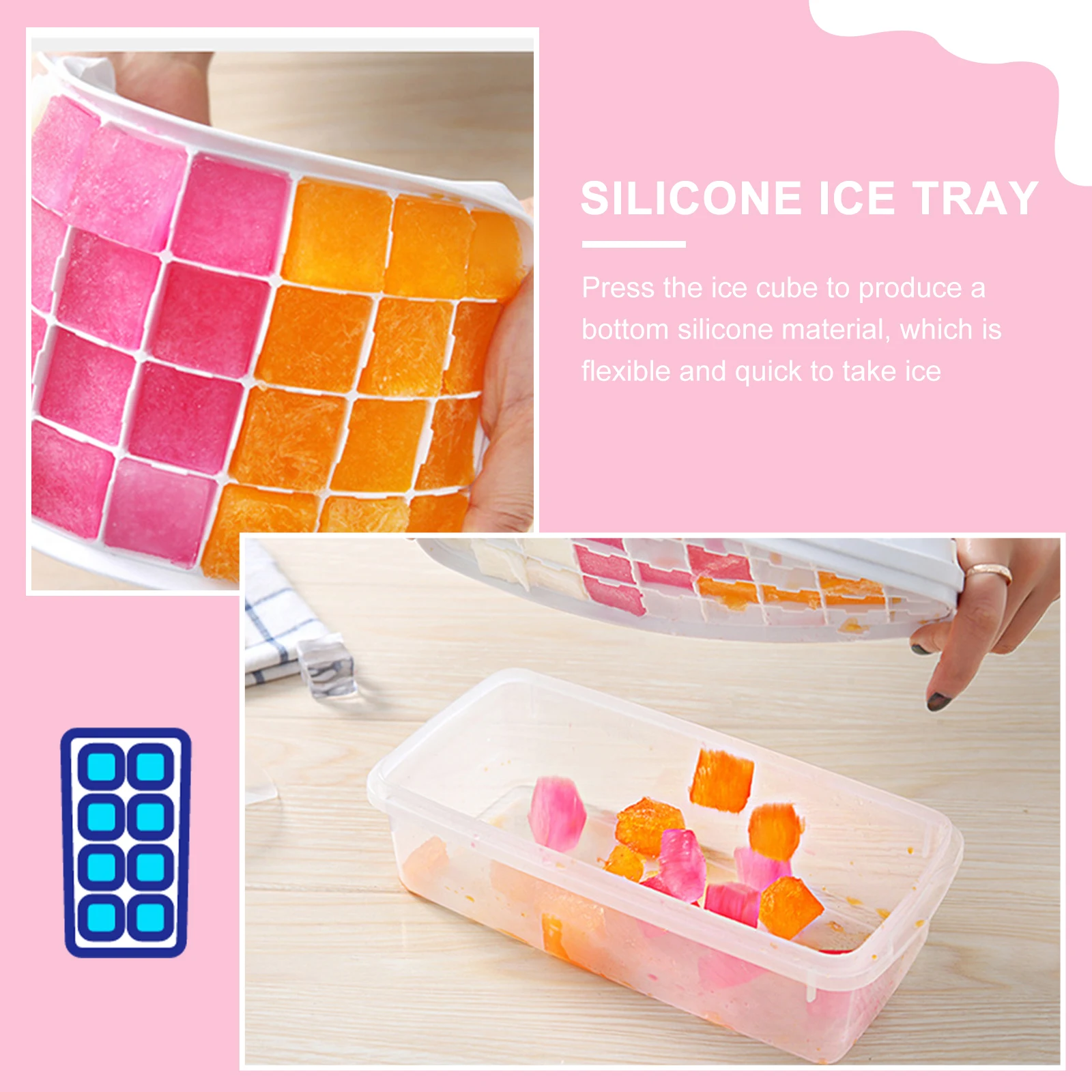 1 set Silicone Cube Molds Premium Making Trays Creative Cube Maker Tools Easy Release Stackable Trays For Drinks Desserts Ice
1 set Silicone Cube Molds Premium Making Trays Creative Cube Maker Tools Easy Release Stackable Trays For Drinks Desserts Ice