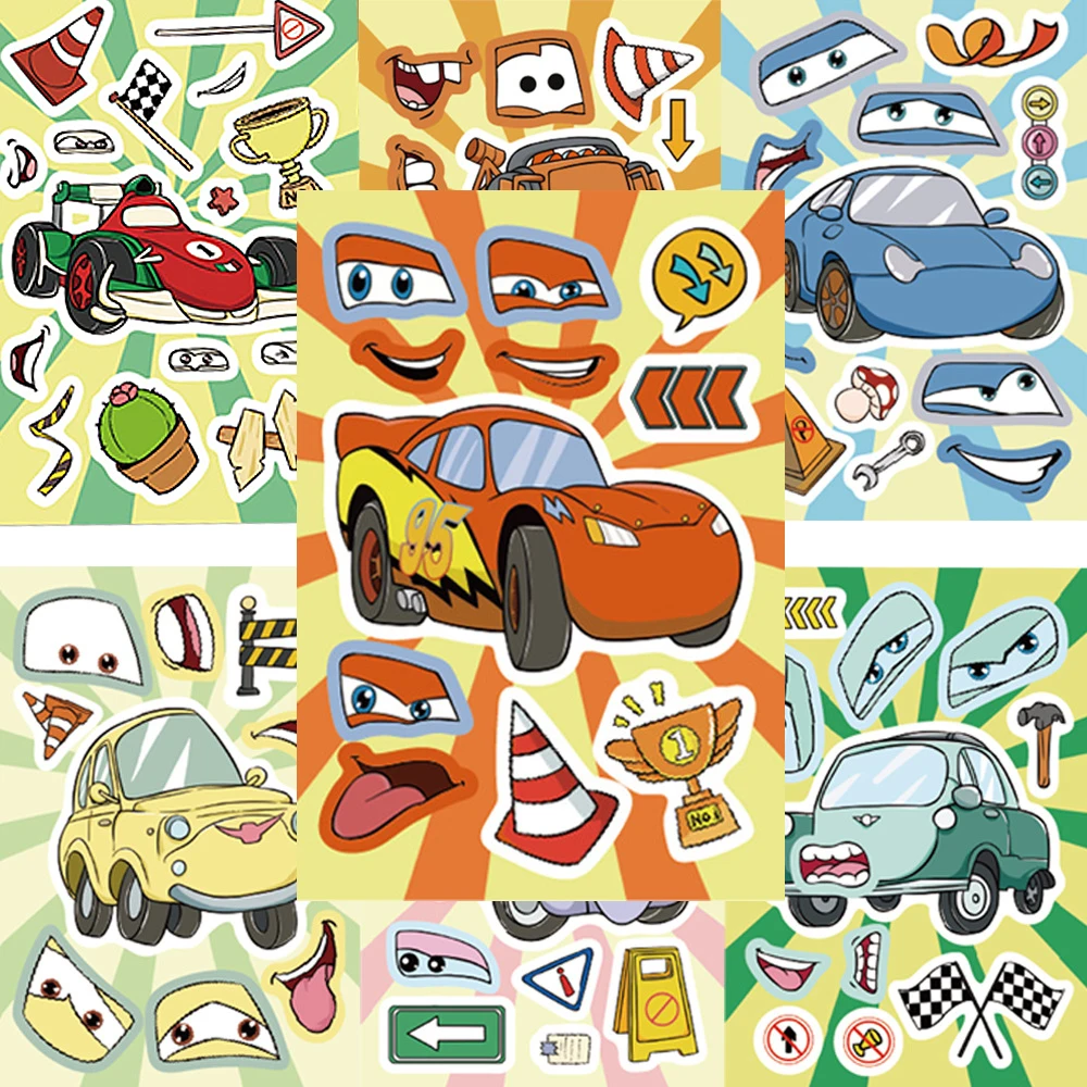 8/16sheets Disney Cartoon Cars Puzzle Sticker Cool Lightning McQueen Make a Face DIY Cartoon Decal Assemble Jigsaw Education Toy
8/16sheets Disney Cartoon Cars Puzzle Sticker Cool Lightning McQueen Make a Face DIY Cartoon Decal Assemble Jigsaw Education Toy