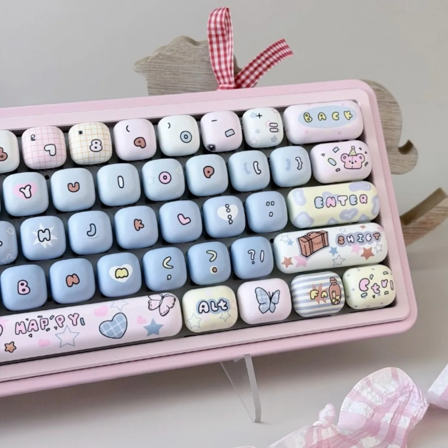 Toy House Keycaps MOG Height PBT Heat Sublimation Cute Bread Keycaps Compatible with 60/64/84/98/104 Keyboards
Toy House Keycaps MOG Height PBT Heat Sublimation Cute Bread Keycaps Compatible with 60/64/84/98/104 Keyboards