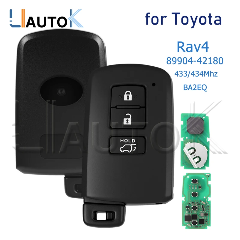 Smart Car Remote Key for Toyota Rav4 Auto Key Fob 3 Buttons P1 88 DST-AES Chip 433Mhz 8990442180 BA2EQ 89904-42180 89904-42321
Smart Car Remote Key for Toyota Rav4 Auto Key Fob 3 Buttons P1 88 DST-AES Chip 433Mhz 8990442180 BA2EQ 89904-42180 89904-42321