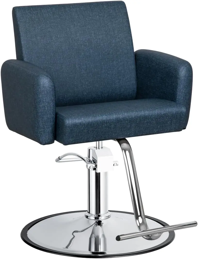 Evoque Wide Salon Styling Chair in Denim Blue – 360° Swivel Hydraulic with Round Chrome Base & Stainless Steel Footrest
Evoque Wide Salon Styling Chair in Denim Blue – 360° Swivel Hydraulic with Round Chrome Base & Stainless Steel Footrest