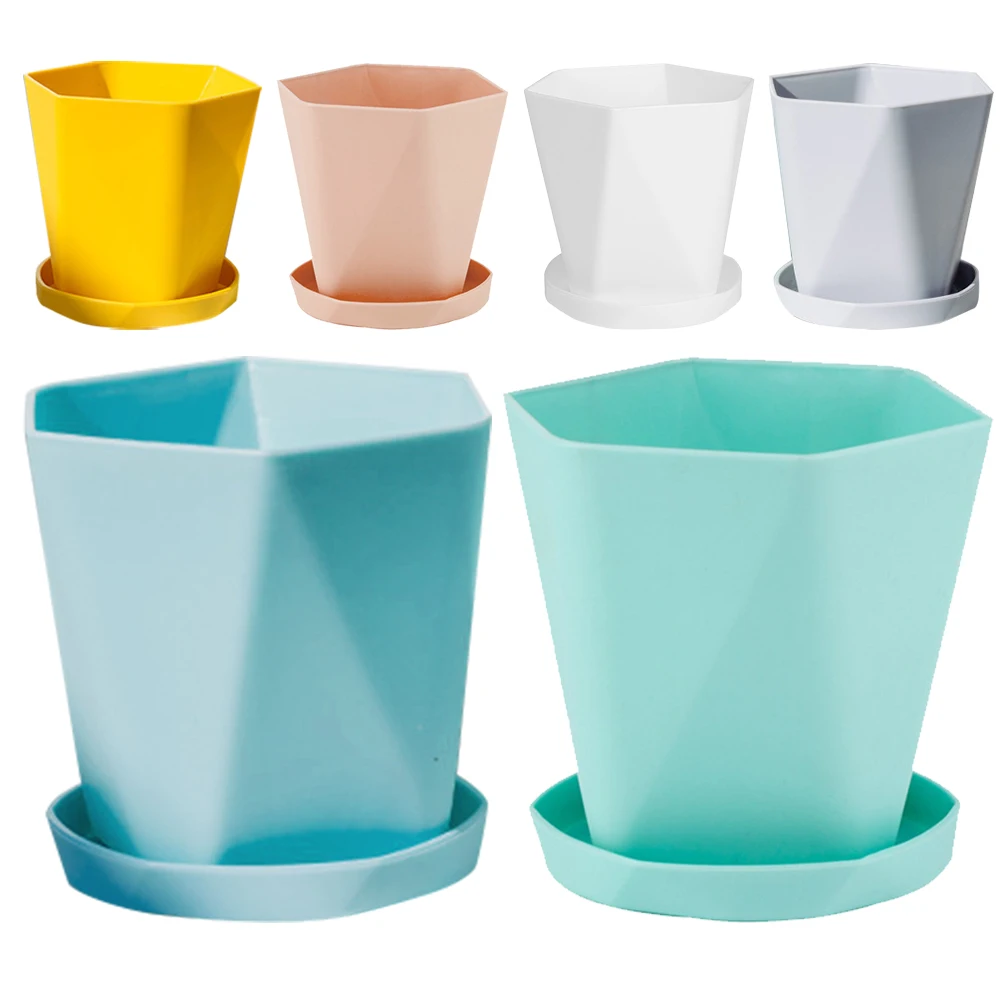 6pcs Nordic Style Flower Pots With Trays Drainage Holes Durable Plastic Planters For Succulents Indoor Balcony Garden Nursery
6pcs Nordic Style Flower Pots With Trays Drainage Holes Durable Plastic Planters For Succulents Indoor Balcony Garden Nursery