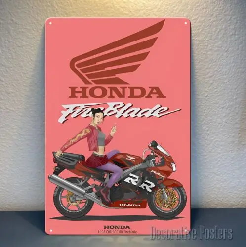 Honda Fireblade 1998 cbr 900 rr Motorcycle Metal Poster - Sign - Size:20x30cm
Honda Fireblade 1998 cbr 900 rr Motorcycle Metal Poster - Sign - Size:20x30cm