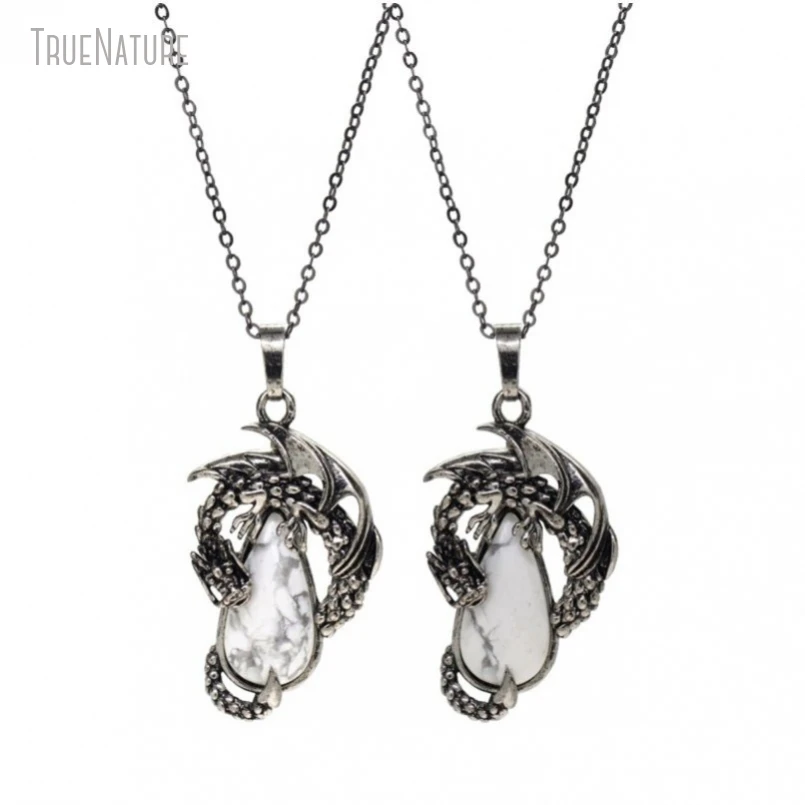 5Pcs Wholesale Antique Silver Color Copper Howlite Drop Shape Teardrop Dragon Chain Vintage Style Jewelry Necklace NM48577
5Pcs Wholesale Antique Silver Color Copper Howlite Drop Shape Teardrop Dragon Chain Vintage Style Jewelry Necklace NM48577