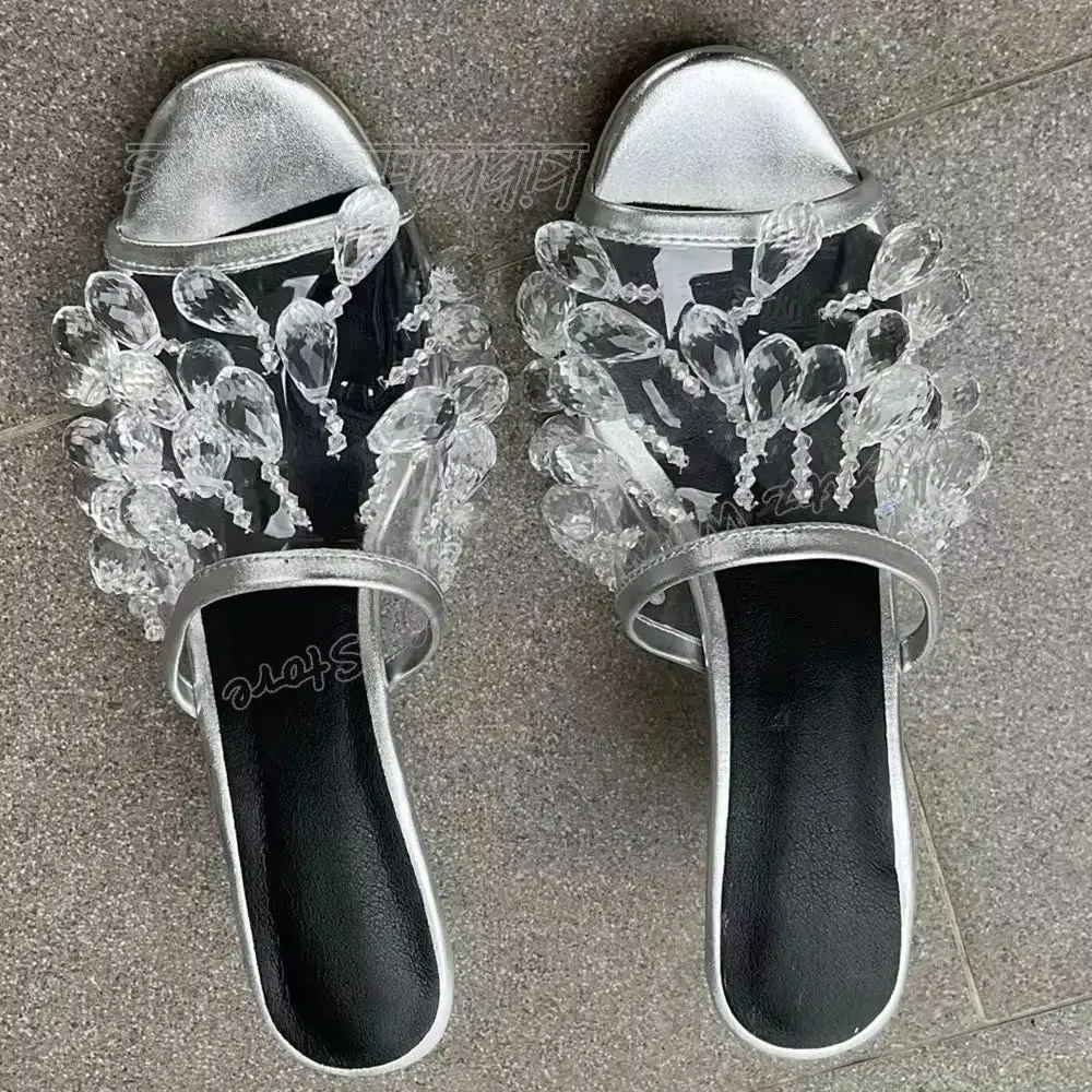 Сандалии-тапочки со стразами, элегантные блестящие кристаллы, новинка, модные кожаные женские летние вечерние модельные туфли без шнуровки с круглым носком
Сандалии-тапочки со стразами, элегантные блестящие кристаллы, новинка, модные кожаные женские летние вечерние модельные туфли без шнуровки с круглым носком