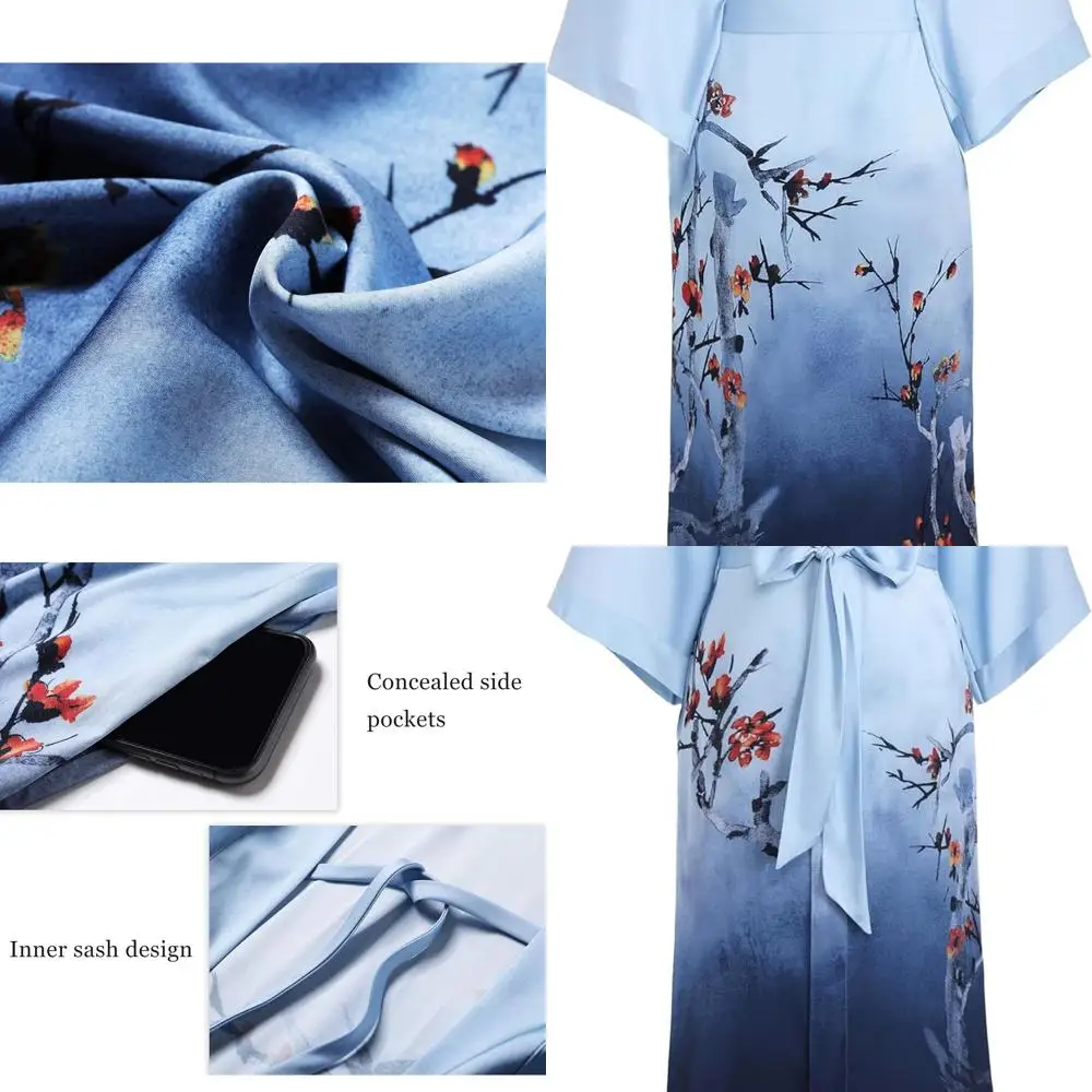 Women's Long Satin Kimono Robe - Silky Sleepwear Cover-Up Nightgown Japanese Bathrobe Loungewear Blouse
Women's Long Satin Kimono Robe - Silky Sleepwear Cover-Up Nightgown Japanese Bathrobe Loungewear Blouse