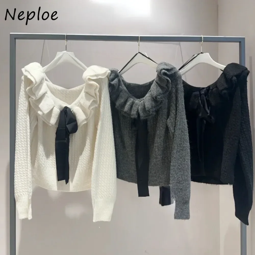 Neploe Fresh Commuter Пуловер с рукавами-фонариками и оборками, милый вязаный джемпер меньшинств на шнуровке, новый японский джемпер Twist Pull Femme
Neploe Fresh Commuter Пуловер с рукавами-фонариками и оборками, милый вязаный джемпер меньшинств на шнуровке, новый японский джемпер Twist Pull Femme