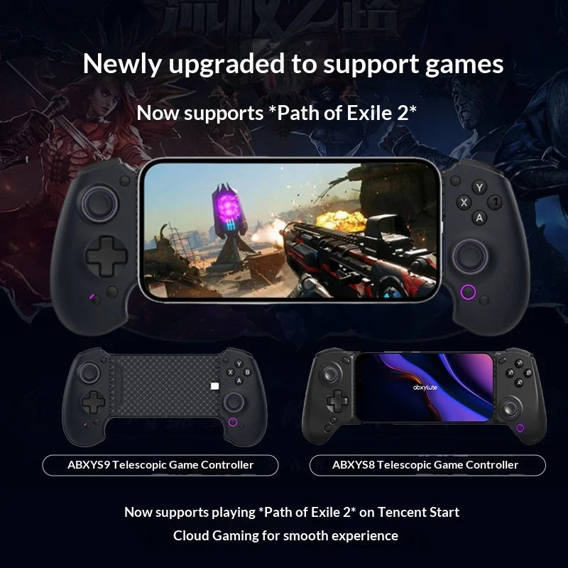 Abxylute S9 Stretch Game Controller for Android Apple Type-C Bluetooth Mobile Phone Gamepads for Delta Action Path of Exile 2
Abxylute S9 Stretch Game Controller for Android Apple Type-C Bluetooth Mobile Phone Gamepads for Delta Action Path of Exile 2