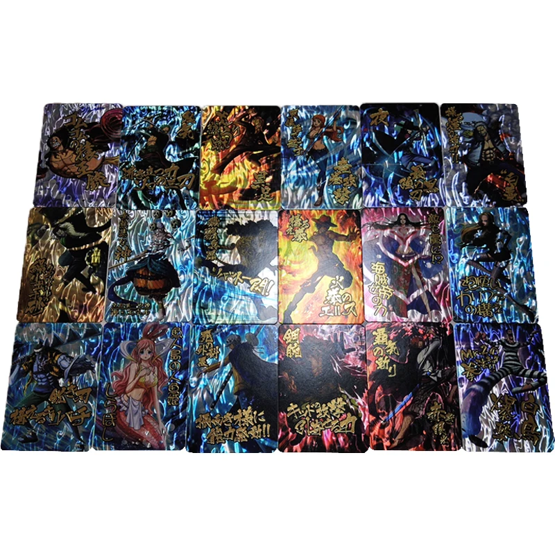 18pcs/set New Anime One Piece double-sided flash hot stamping flash card Ace Luffy Zoro Sanji Collections Card Game collectible
18pcs/set New Anime One Piece double-sided flash hot stamping flash card Ace Luffy Zoro Sanji Collections Card Game collectible