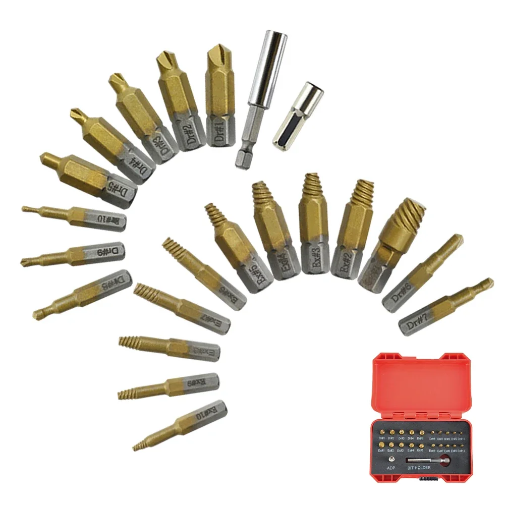 22pcs Screw Extractor Stripped Screw Extractor W Magnetic Extension Bit Holder Adapter Hexagonal Shank Screw Extractor
22pcs Screw Extractor Stripped Screw Extractor W Magnetic Extension Bit Holder Adapter Hexagonal Shank Screw Extractor