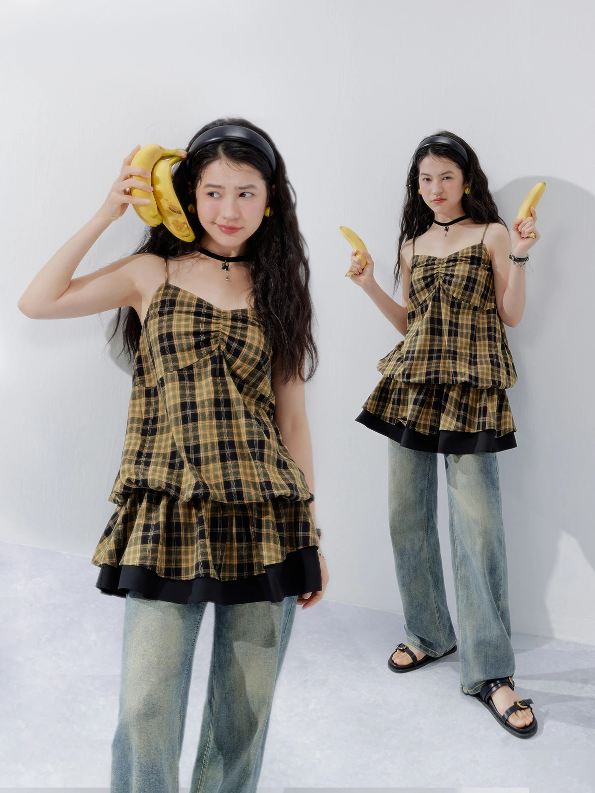 Summer Casual Plaid Strapless Midi Dress Women's plus Size A-Line Skirt Cotton V-Neck Sleeveless Maternity Dress
Summer Casual Plaid Strapless Midi Dress Women's plus Size A-Line Skirt Cotton V-Neck Sleeveless Maternity Dress