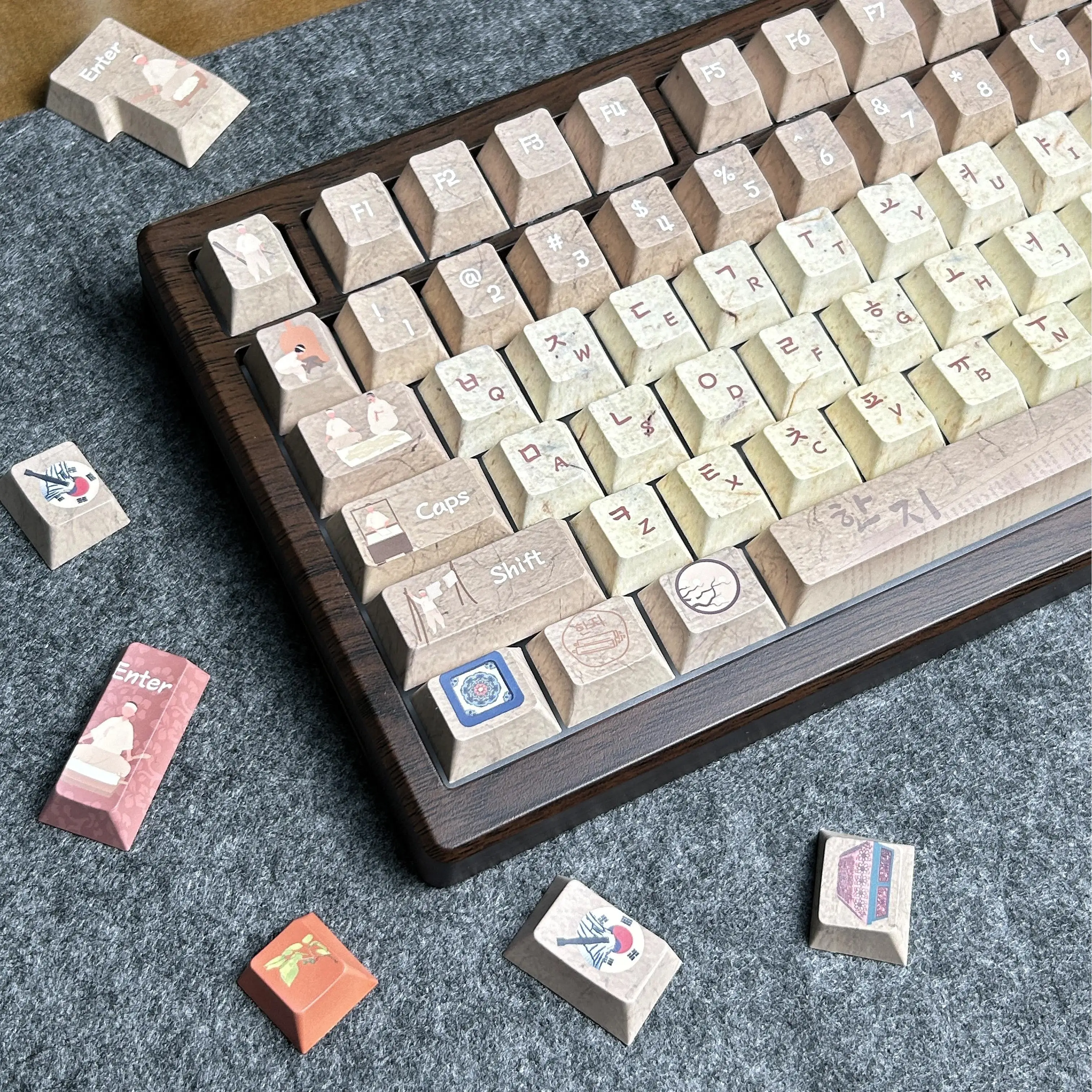 Retro Korean Keycap Cherry Profile Hanji Theme PBT Hangul Keycaps 136 Keys Tradition Korean Paper Gray-Brown Keyboard Caps
Retro Korean Keycap Cherry Profile Hanji Theme PBT Hangul Keycaps 136 Keys Tradition Korean Paper Gray-Brown Keyboard Caps