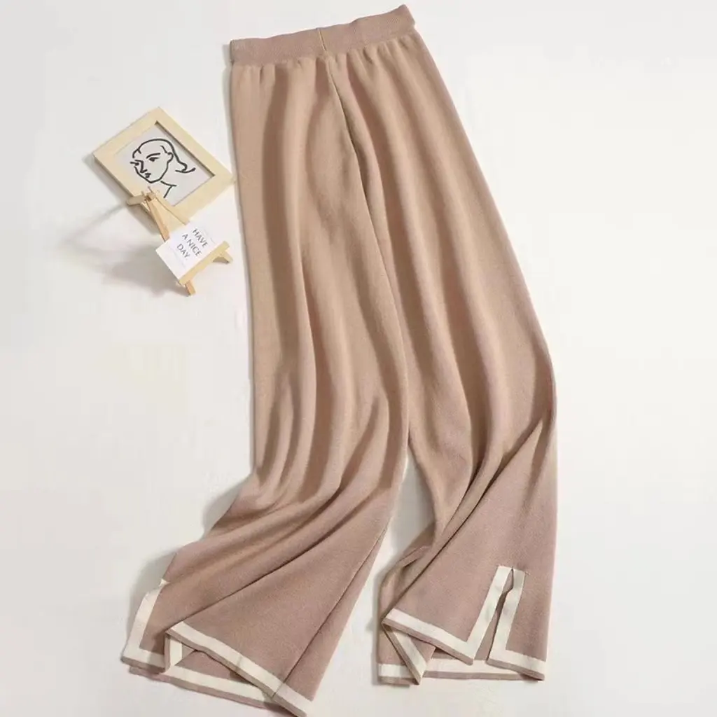 Новый осенний костюм-двойка контрастного цвета с разрезом и длинными рукавами, трикотаж с высокой талией, утягивающие широкие брюки
Новый осенний костюм-двойка контрастного цвета с разрезом и длинными рукавами, трикотаж с высокой талией, утягивающие широкие брюки