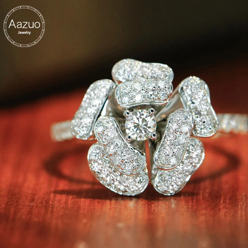 Aazuo 18K Solid White Gold Fairy Flower Engagement Ring with Real Diamonds for Girls & Women Elegant Banquet Party Jewelry
Aazuo 18K Solid White Gold Fairy Flower Engagement Ring with Real Diamonds for Girls & Women Elegant Banquet Party Jewelry