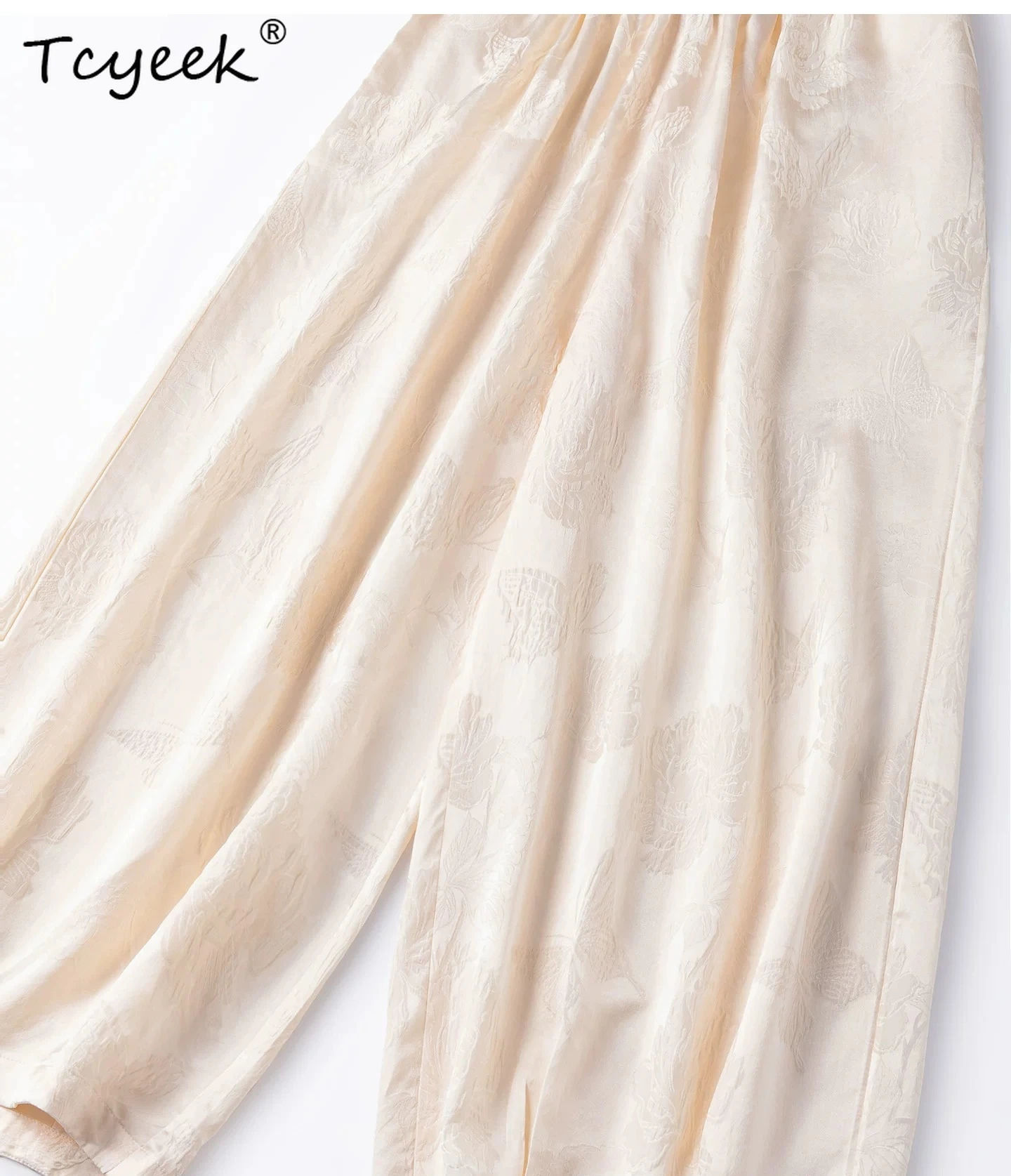 Tcyeek 100% Natural Silk Harem Pants Women Summer Clothes Comfortable Casual Elastic Waist Pants Woman Trousers Streetwear
Tcyeek 100% Natural Silk Harem Pants Women Summer Clothes Comfortable Casual Elastic Waist Pants Woman Trousers Streetwear