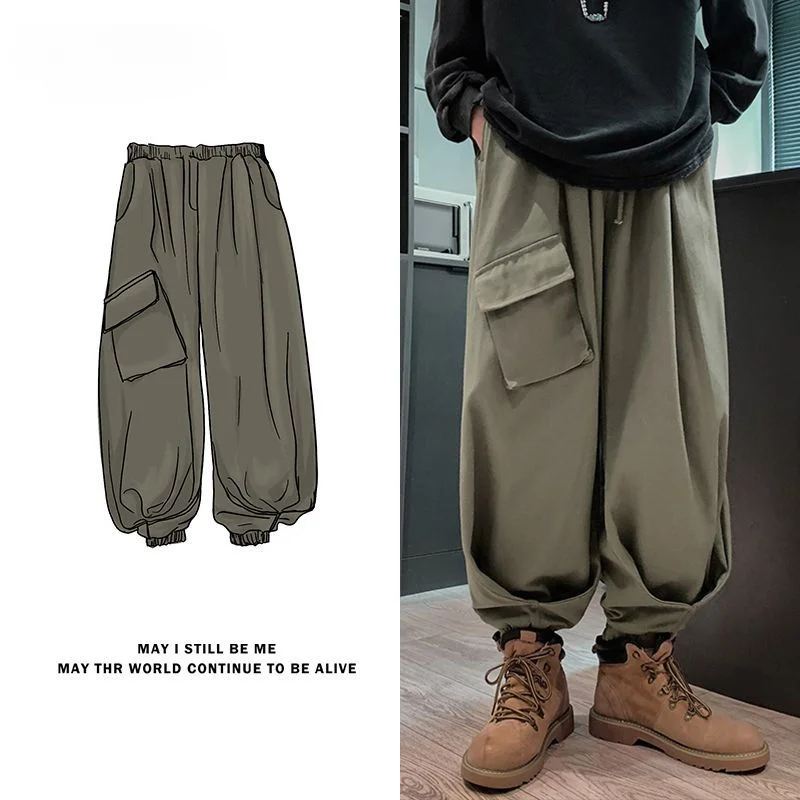 Mens Cargo Pants 2023 New Spring Autumn Straight Casual Pants Male Elastic Waist Wide Leg Trousers Men Solid Loose Pants F99
Mens Cargo Pants 2023 New Spring Autumn Straight Casual Pants Male Elastic Waist Wide Leg Trousers Men Solid Loose Pants F99