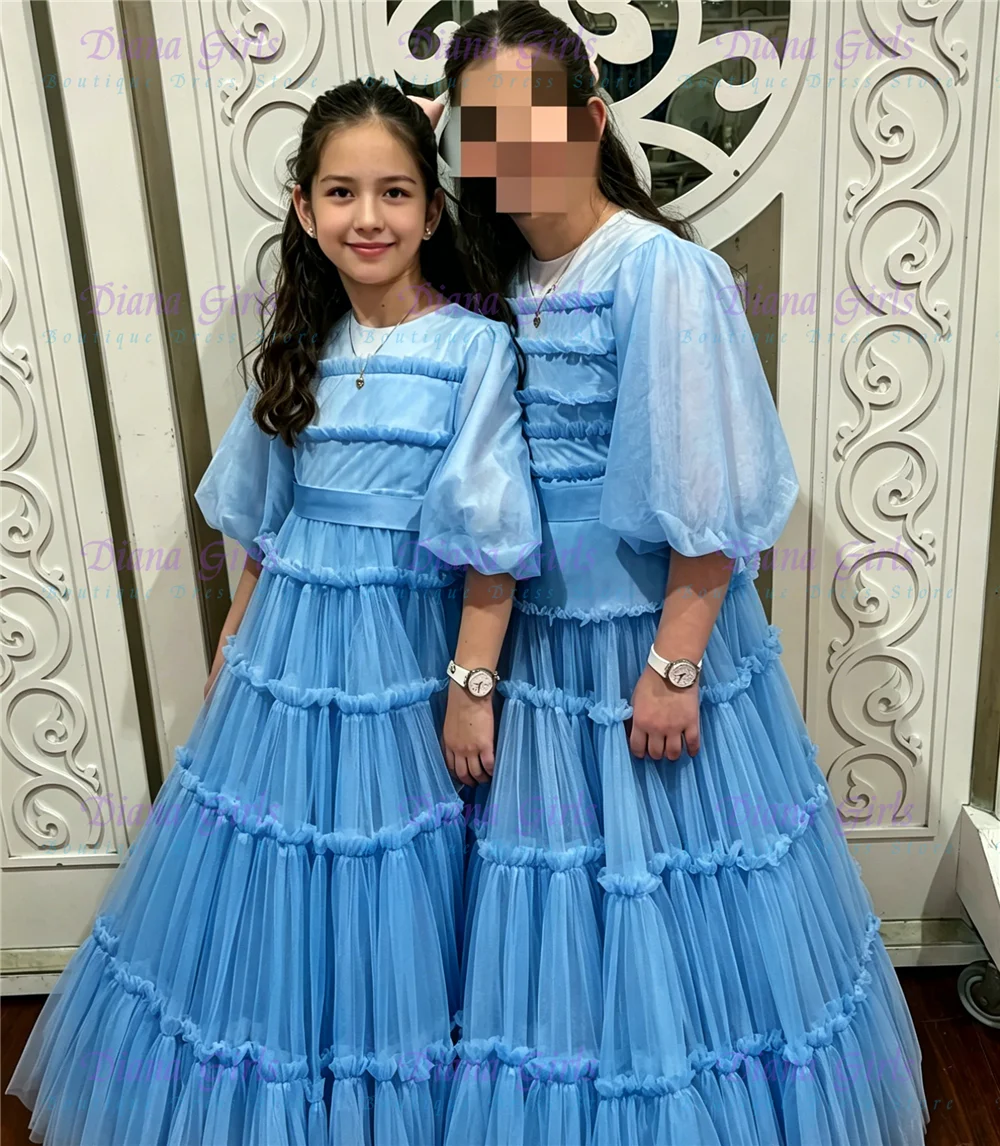 Elegant Blue Flower Girl Dress Tulle Fluff for Wedding Ball Dresses Ruffles Floral Toddler Pageant Gown Birthday Party Gowns
Elegant Blue Flower Girl Dress Tulle Fluff for Wedding Ball Dresses Ruffles Floral Toddler Pageant Gown Birthday Party Gowns