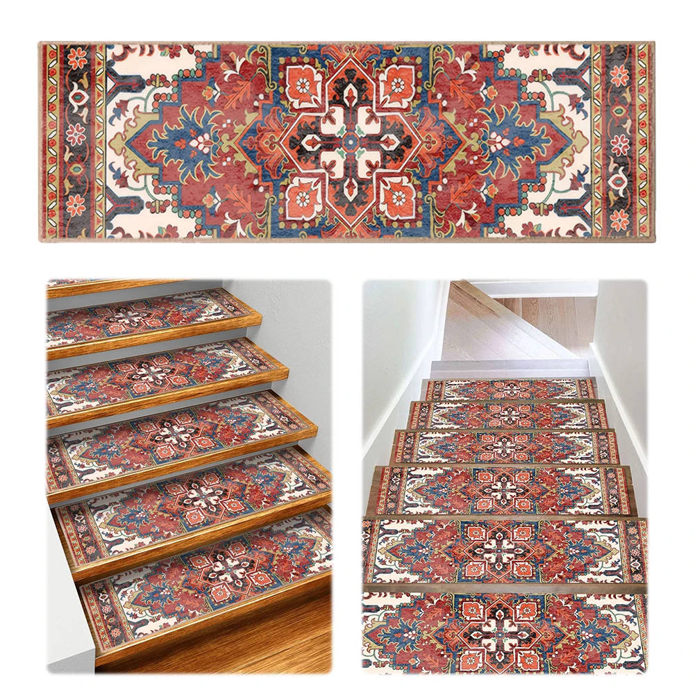 15PCS Carpet Stair Treads Non Slip Indoor Stair Rugs Safety Mats Bohemian Stairway Carpet Rugs for Dogs Kids & Elder
15PCS Carpet Stair Treads Non Slip Indoor Stair Rugs Safety Mats Bohemian Stairway Carpet Rugs for Dogs Kids & Elder