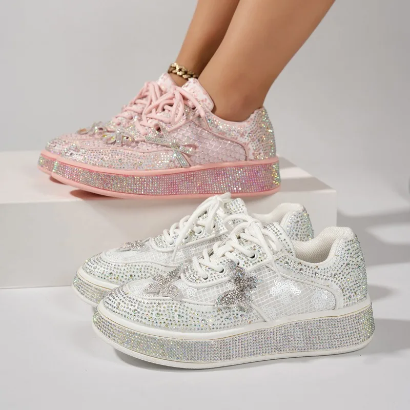 2026women's Shoes Luxury Glittering Rhinestone Casual Shoes Fashion Thick Soled Skateboard Shoes Womens Mesh Breathable Sneakers
2026women's Shoes Luxury Glittering Rhinestone Casual Shoes Fashion Thick Soled Skateboard Shoes Womens Mesh Breathable Sneakers