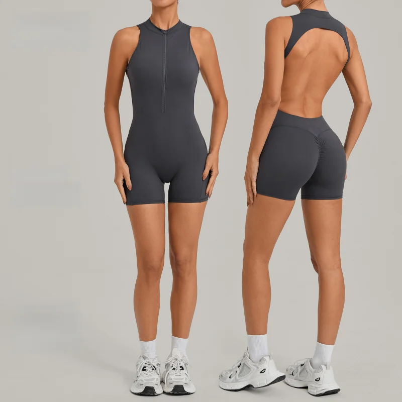 Hollow Backless Gym Bodycon Short Jumpsuit Playsuit Women Half Zip Open Back One Piece Yoga Sport Outfit Sexy Yoga Romper
Hollow Backless Gym Bodycon Short Jumpsuit Playsuit Women Half Zip Open Back One Piece Yoga Sport Outfit Sexy Yoga Romper