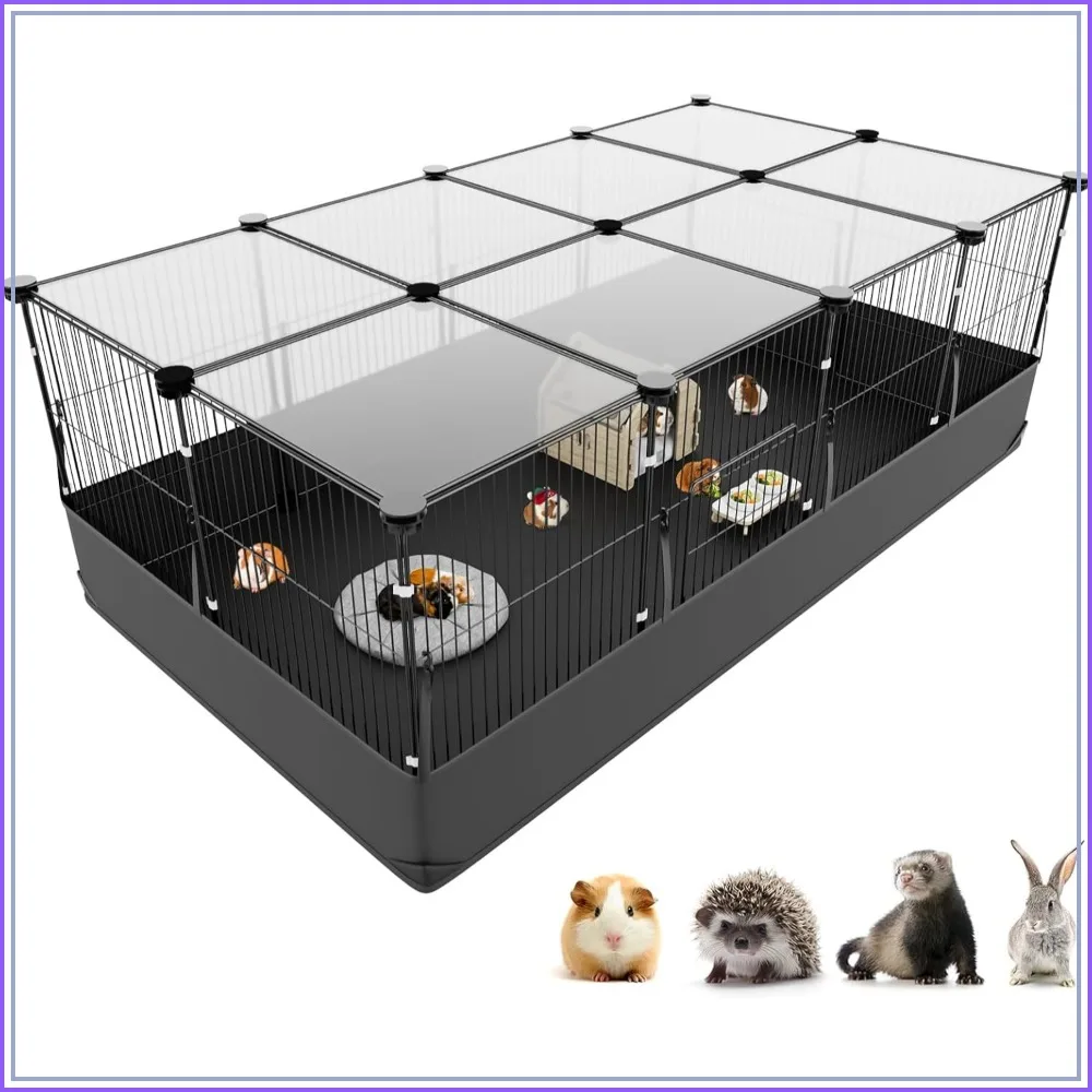 Guinea Pig Cage with Top Cover & 12 Panels, Triple Fixing Small Animal Playpen, Waterproof PVC Liner, 48x24x16 C&C Grids for Bunny, Hedgehog, Hamster
Guinea Pig Cage with Top Cover & 12 Panels, Triple Fixing Small Animal Playpen, Waterproof PVC Liner, 48x24x16 C&C Grids for Bunny, Hedgehog, Hamster