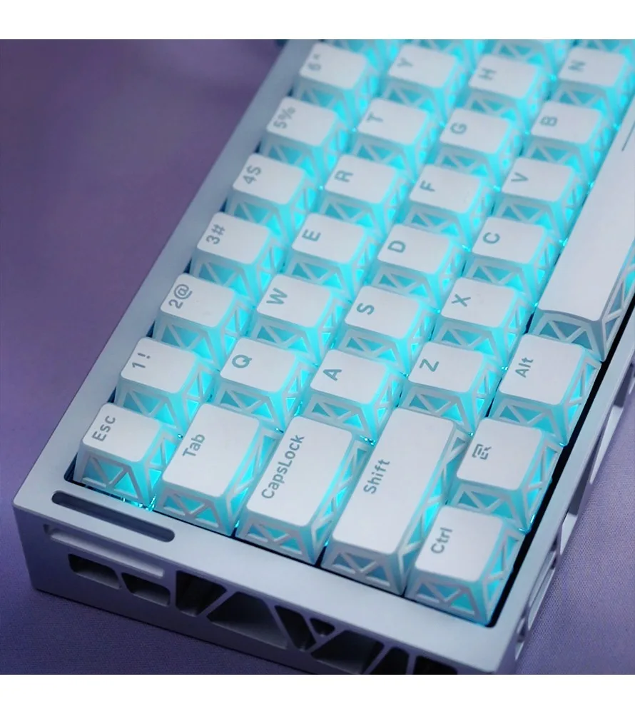 Mint White Royal Light Keycap Folding Hollow Transparent Light Engraving Customized Keyboard PC + PBT Two-color Original EV63
Mint White Royal Light Keycap Folding Hollow Transparent Light Engraving Customized Keyboard PC + PBT Two-color Original EV63