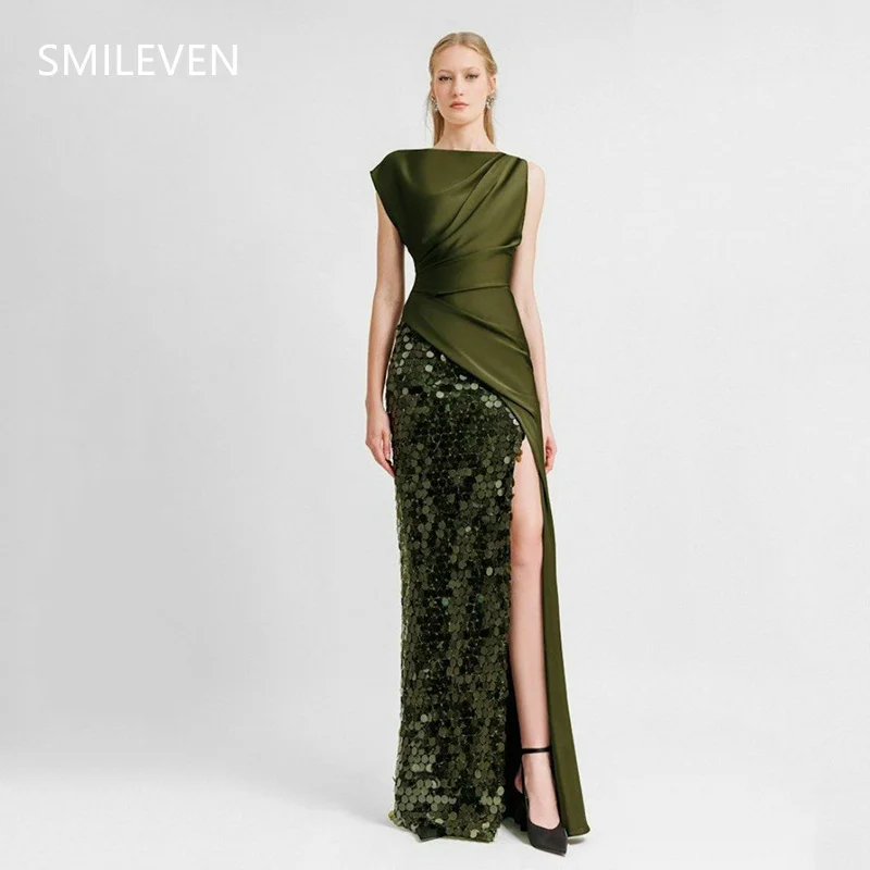 Smileven Sleeveless Shiny Sexy A-line Side Split vestidos de novia Prom Dresses Sexy Evening Dress Gift 2025 Customized 2025
Smileven Sleeveless Shiny Sexy A-line Side Split vestidos de novia Prom Dresses Sexy Evening Dress Gift 2025 Customized 2025