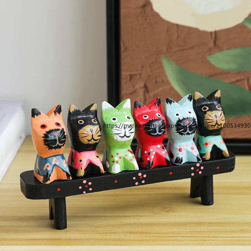 Creative Home Decor Table Top Japanese-Style Six-Cat Wooden Living Room Wine Cabinet Decoration
Creative Home Decor Table Top Japanese-Style Six-Cat Wooden Living Room Wine Cabinet Decoration