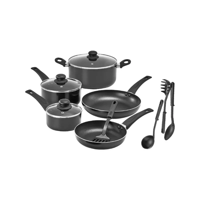 Cookware Set, 12 Piece Pots and Pans with Utensils, Nonstick PFOA Free Scratch Resistant Cooking Surface Compatible with All Sto
Cookware Set, 12 Piece Pots and Pans with Utensils, Nonstick PFOA Free Scratch Resistant Cooking Surface Compatible with All Sto