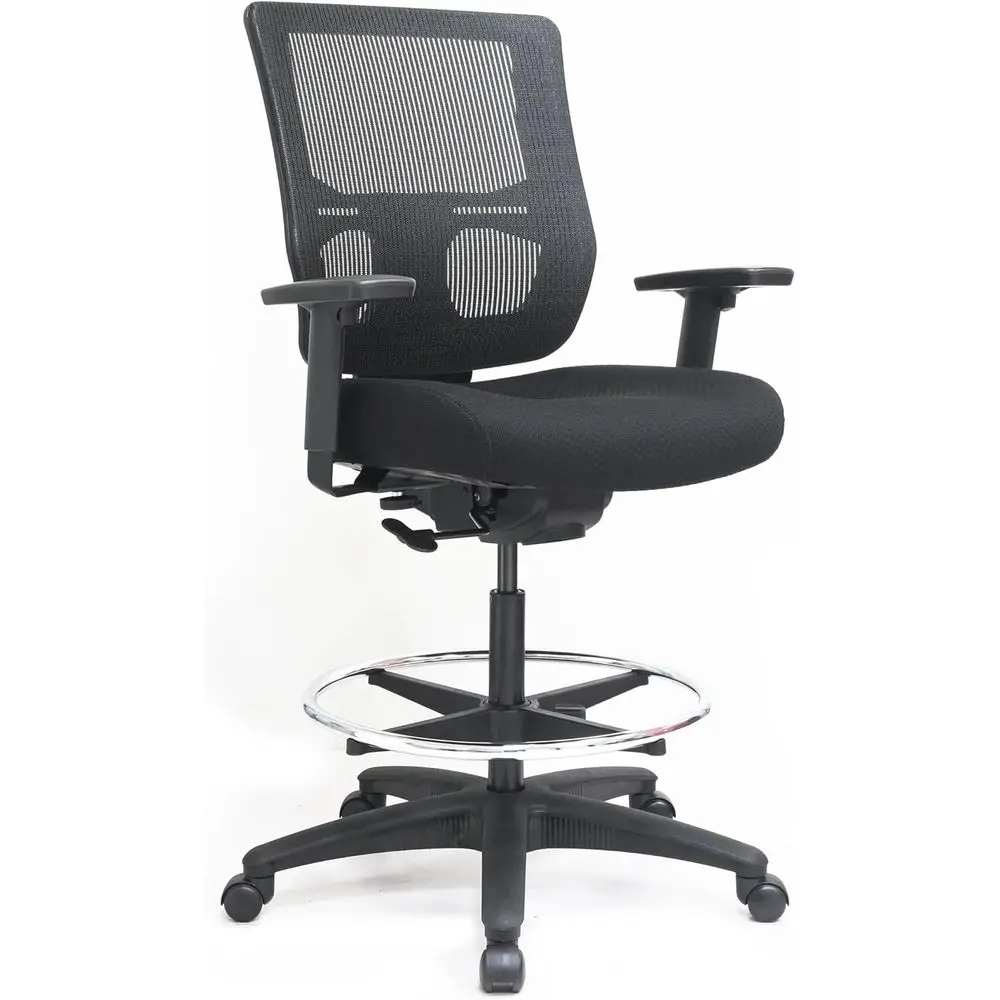 Extended Height Ergonomic Office Swivel Chair with Cushioned Seat, Mesh Back, and Foot Ring, Black
Extended Height Ergonomic Office Swivel Chair with Cushioned Seat, Mesh Back, and Foot Ring, Black
