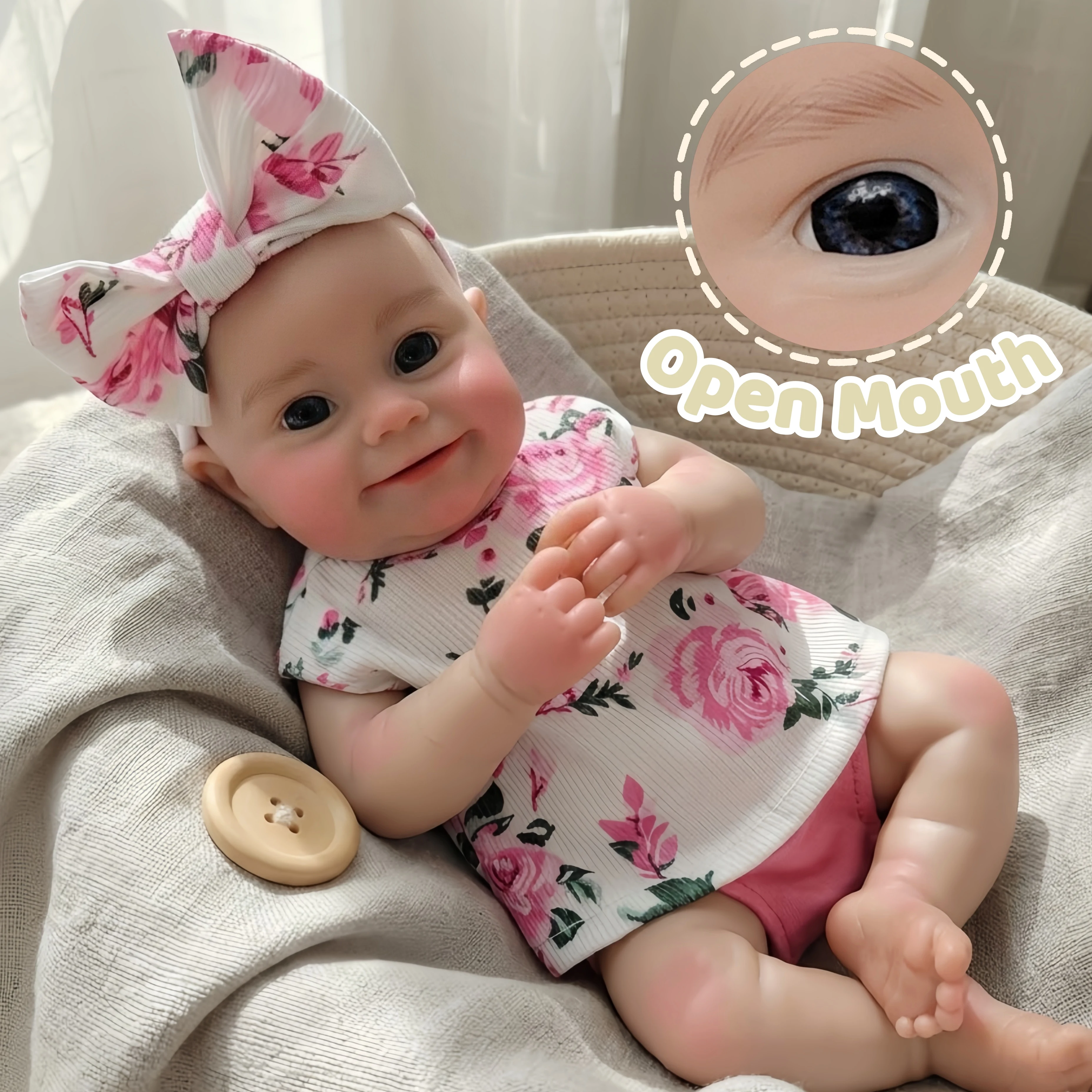 12 Inch Open Mouth Washable Silicone Reborn Doll Maddie, 3D Hand Painted Realistic Skin, Extra Outfit, Bebe Reborn De Silicona
12 Inch Open Mouth Washable Silicone Reborn Doll Maddie, 3D Hand Painted Realistic Skin, Extra Outfit, Bebe Reborn De Silicona