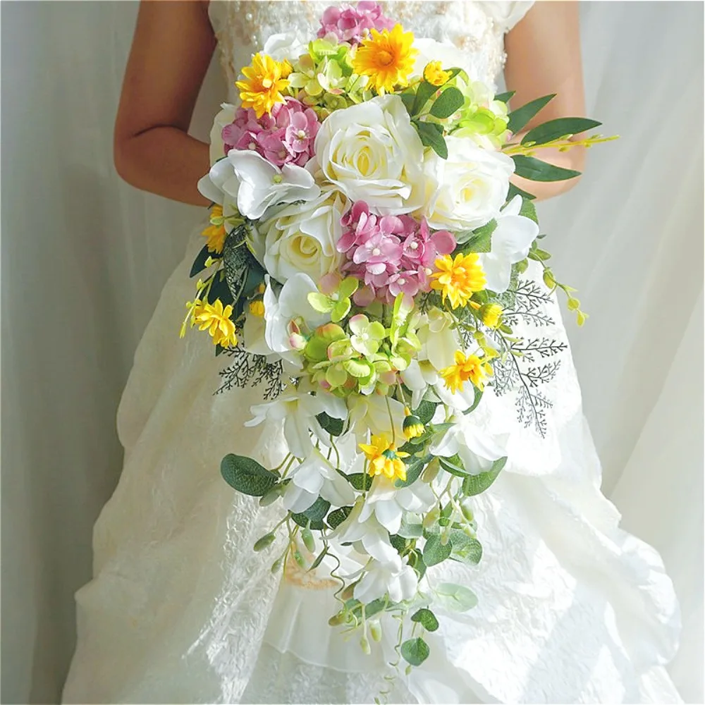 Fresh Natural Artificial Flower Bouquet Western Waterfall Drop Bridal Wedding Bouquet Garden Romantic Wedding Accessories
Fresh Natural Artificial Flower Bouquet Western Waterfall Drop Bridal Wedding Bouquet Garden Romantic Wedding Accessories