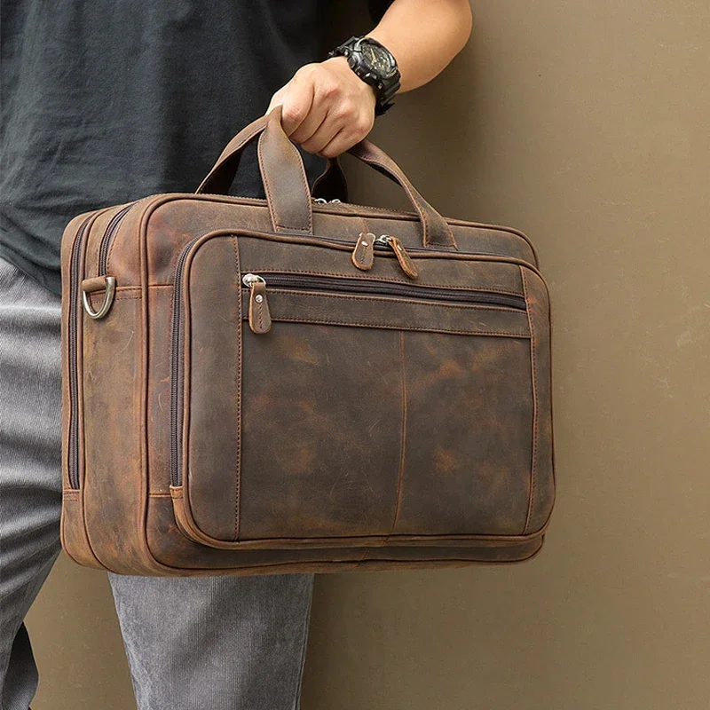 Top Qaulity Brand Briefcase Bag For Men Male Business Bag Vintage Designer Handbag Laptop Briefcase Crazy Horse Leather
Top Qaulity Brand Briefcase Bag For Men Male Business Bag Vintage Designer Handbag Laptop Briefcase Crazy Horse Leather