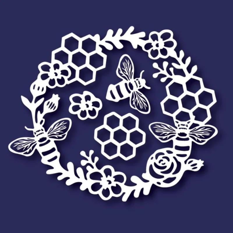 Kawaii Bee Wreath Etching Metal Cutting Dies DIY Scrapbooking Die Cutout Wedding Party Craft Card Embossing Decoration Stencils
Kawaii Bee Wreath Etching Metal Cutting Dies DIY Scrapbooking Die Cutout Wedding Party Craft Card Embossing Decoration Stencils