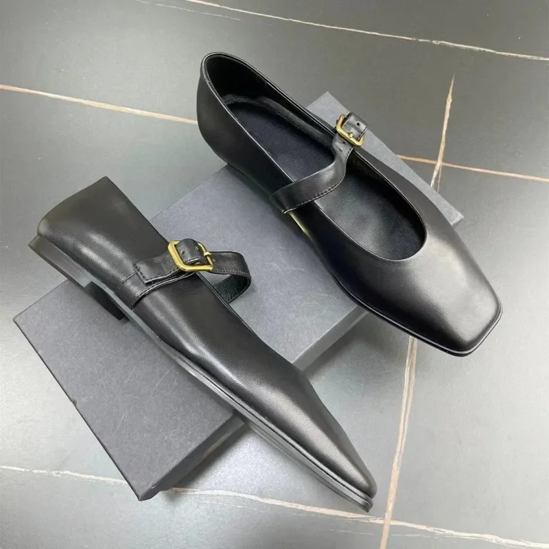 Handmade Women's Shoes Mary Jane Female Genuine Leather Snap Ballet Shoes Female Square Toe Flat Sheepskin Ladies Shoes
Handmade Women's Shoes Mary Jane Female Genuine Leather Snap Ballet Shoes Female Square Toe Flat Sheepskin Ladies Shoes