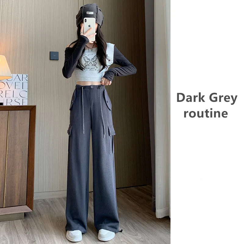 New Women'S Loose Drawstring Workwear Pants Spring And Autumn Fashion Versatile High Waist Multi Pocket Casual Wide Leg Trousers
New Women'S Loose Drawstring Workwear Pants Spring And Autumn Fashion Versatile High Waist Multi Pocket Casual Wide Leg Trousers