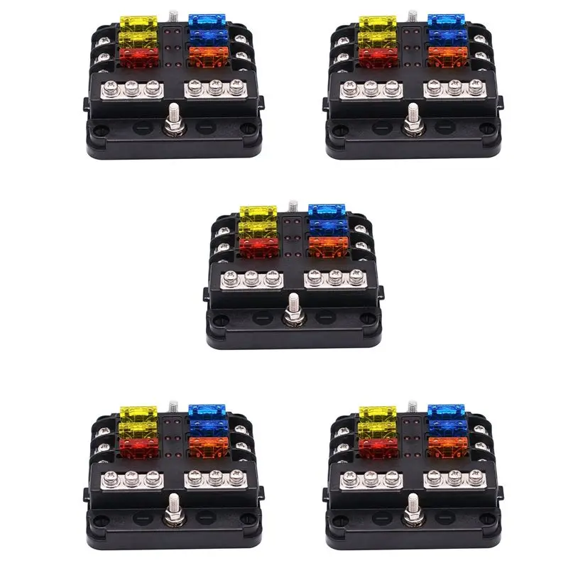 5X 6-Way Waterproof Fuse Block,With LED Indicator 12 Circuits With Negative Marine Fuse Box For Dc 12/24V-N30R
5X 6-Way Waterproof Fuse Block,With LED Indicator 12 Circuits With Negative Marine Fuse Box For Dc 12/24V-N30R