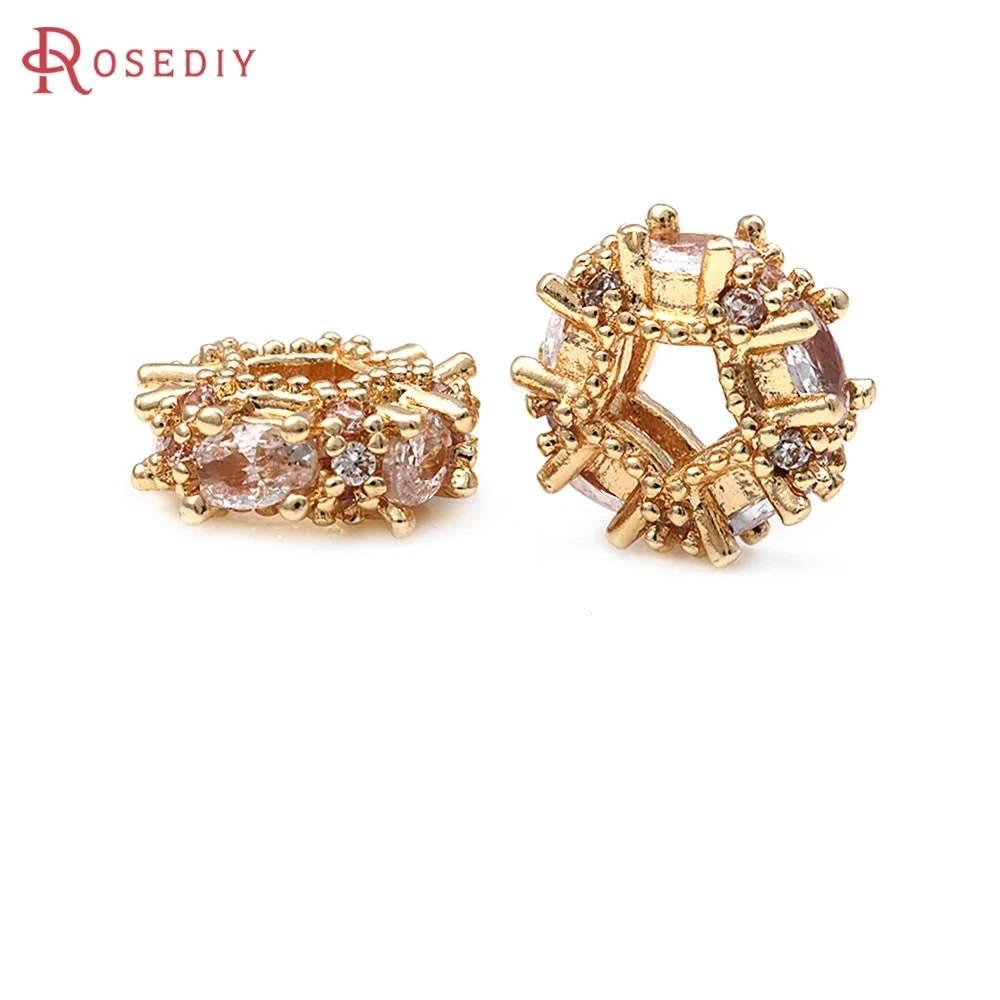 8MM 10MM 18K Gold Color Brass and Zircon Wheel Bracelets Spacer Beads High Quality Jewelry Diy Accessories Making Supplies
8MM 10MM 18K Gold Color Brass and Zircon Wheel Bracelets Spacer Beads High Quality Jewelry Diy Accessories Making Supplies