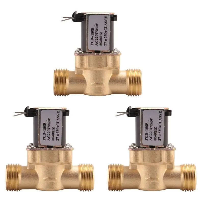 3Pcs 1/2 Inch Ac 220V Normally Closed Brass Electric Solenoid Magnetic Valve For Water Control Chemical Liquid Industry-AT30
3Pcs 1/2 Inch Ac 220V Normally Closed Brass Electric Solenoid Magnetic Valve For Water Control Chemical Liquid Industry-AT30