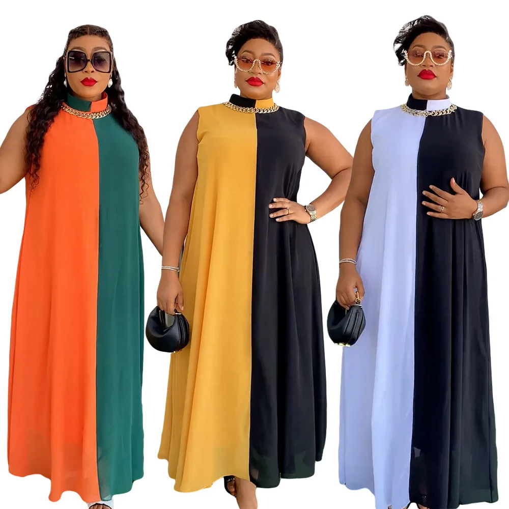 Elegant African Dresses for Women 2024 New Fashion Sleeveless African Chiffon Long Maxi Dress Casual Loose Solid Beach Dress
Elegant African Dresses for Women 2024 New Fashion Sleeveless African Chiffon Long Maxi Dress Casual Loose Solid Beach Dress