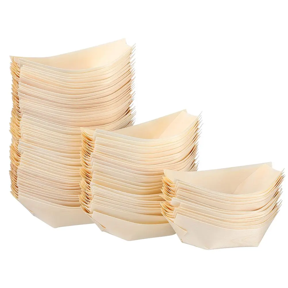 250 Pcs Boat Plates Disposable Wooden Plates Wooden Bowls Food Containers Snack Tray Pine Kayak Dishes Catering Party
250 Pcs Boat Plates Disposable Wooden Plates Wooden Bowls Food Containers Snack Tray Pine Kayak Dishes Catering Party